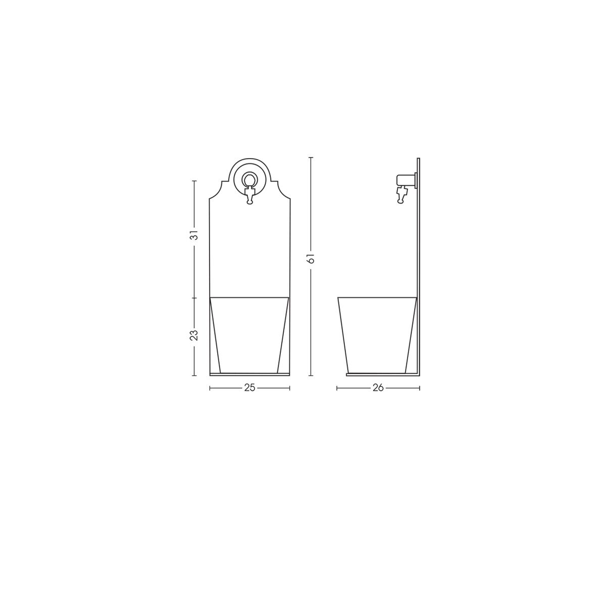 Vandens kolonėlės PRX matmenys